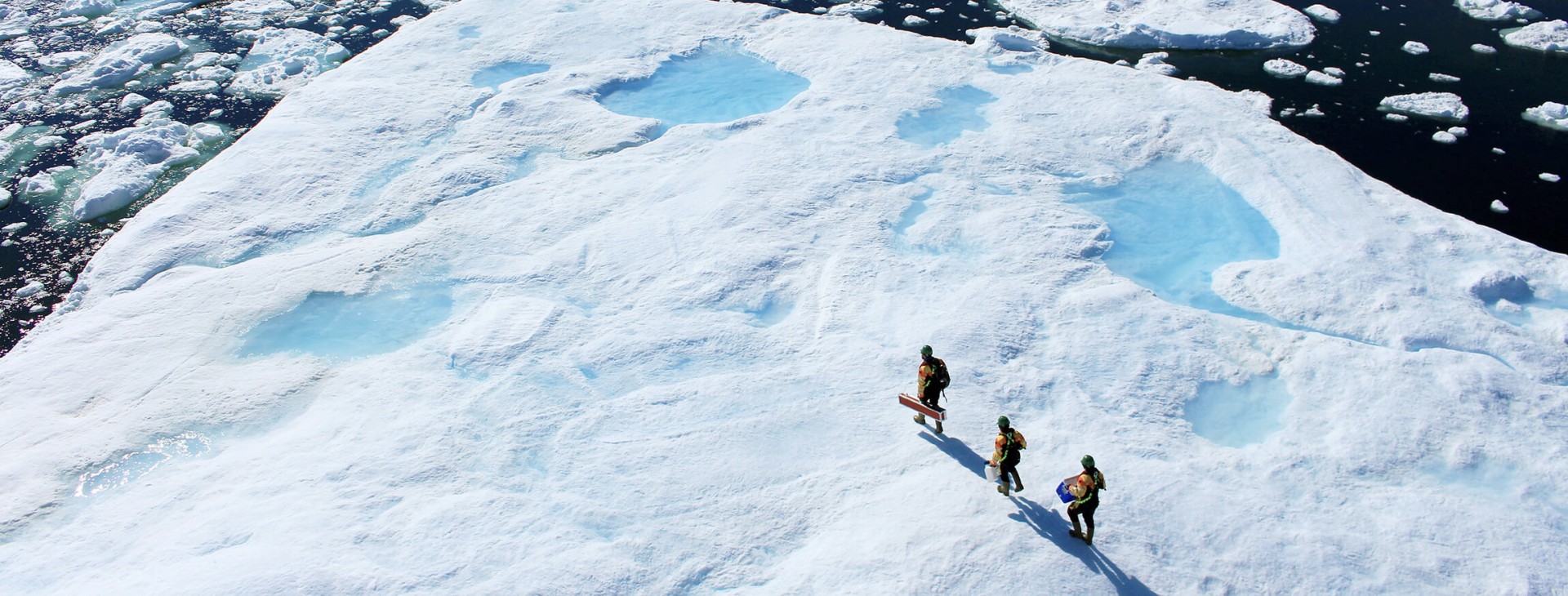 Chercheurs sur un glacier