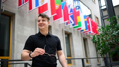 Étudiant au pavillon Palasis-Prince